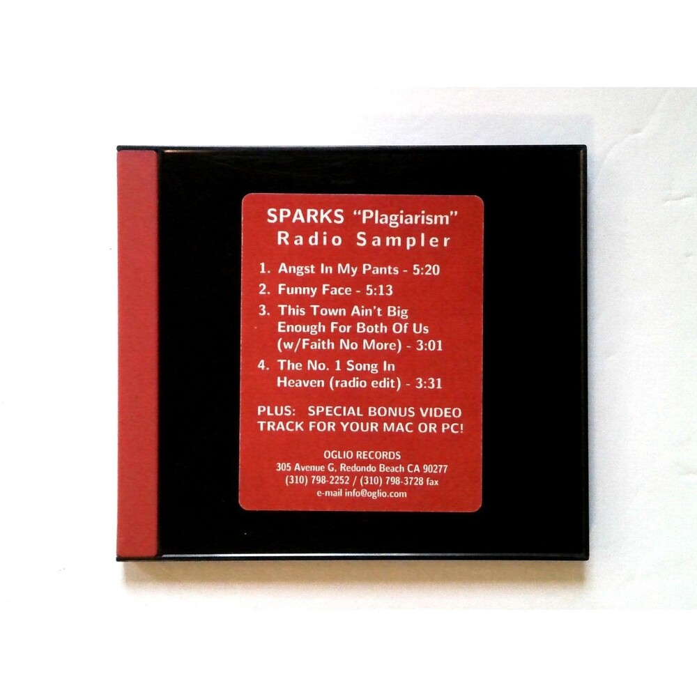 AUCTION** Sparks - Plagiarism Radio Sampler CD 1998 Promo Pop Rock Ogilvio RARE